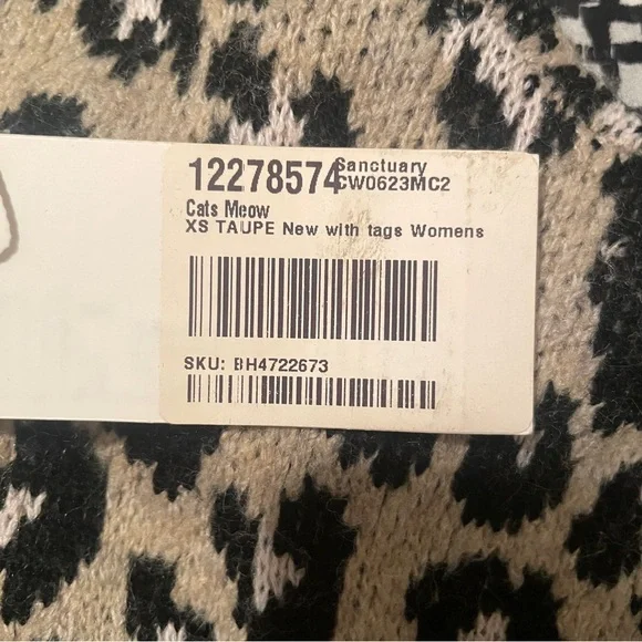 Sanctuary Cat’s Meow Leopard Print Duster Sweater Long Cardigan Women’s Size XS - Picture 4 of 4